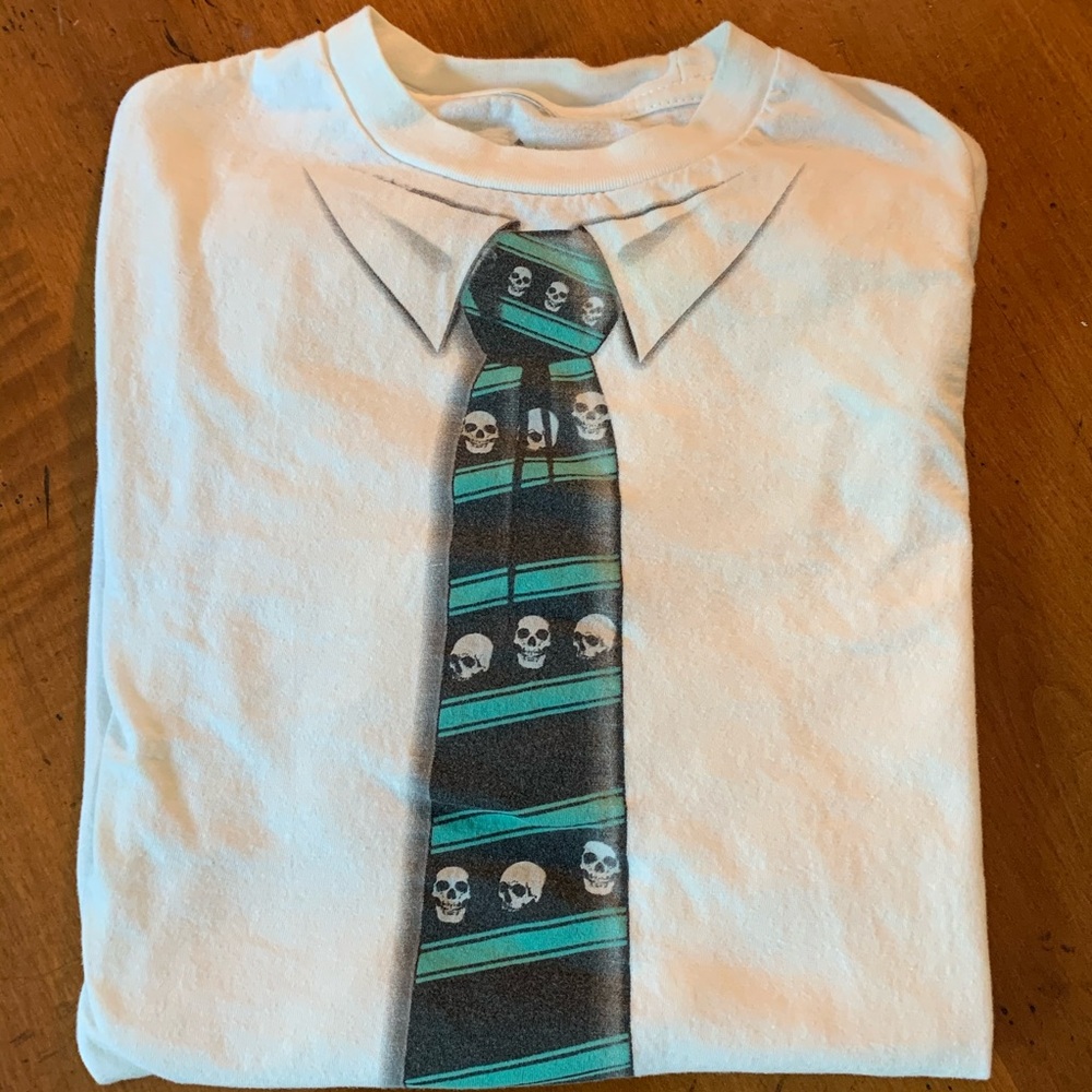 Vintage Tell The People Novelty Tie T-Shirt Size M